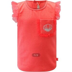 BILLIEBLUSH Ruffle Logo Top in Fuchsia